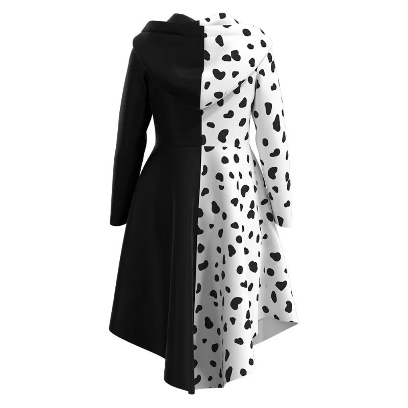 Cruella De Vil Cosplay Costume Maid Dress Halloween Costumes for Women Vestido Role Play Clothing Party Uniform Suit