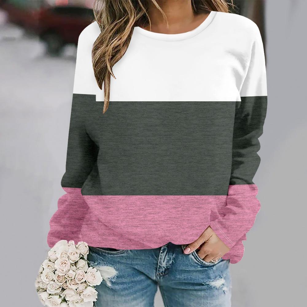 Round Neck Long Sleeved Printed Elegant Casual Streetwear