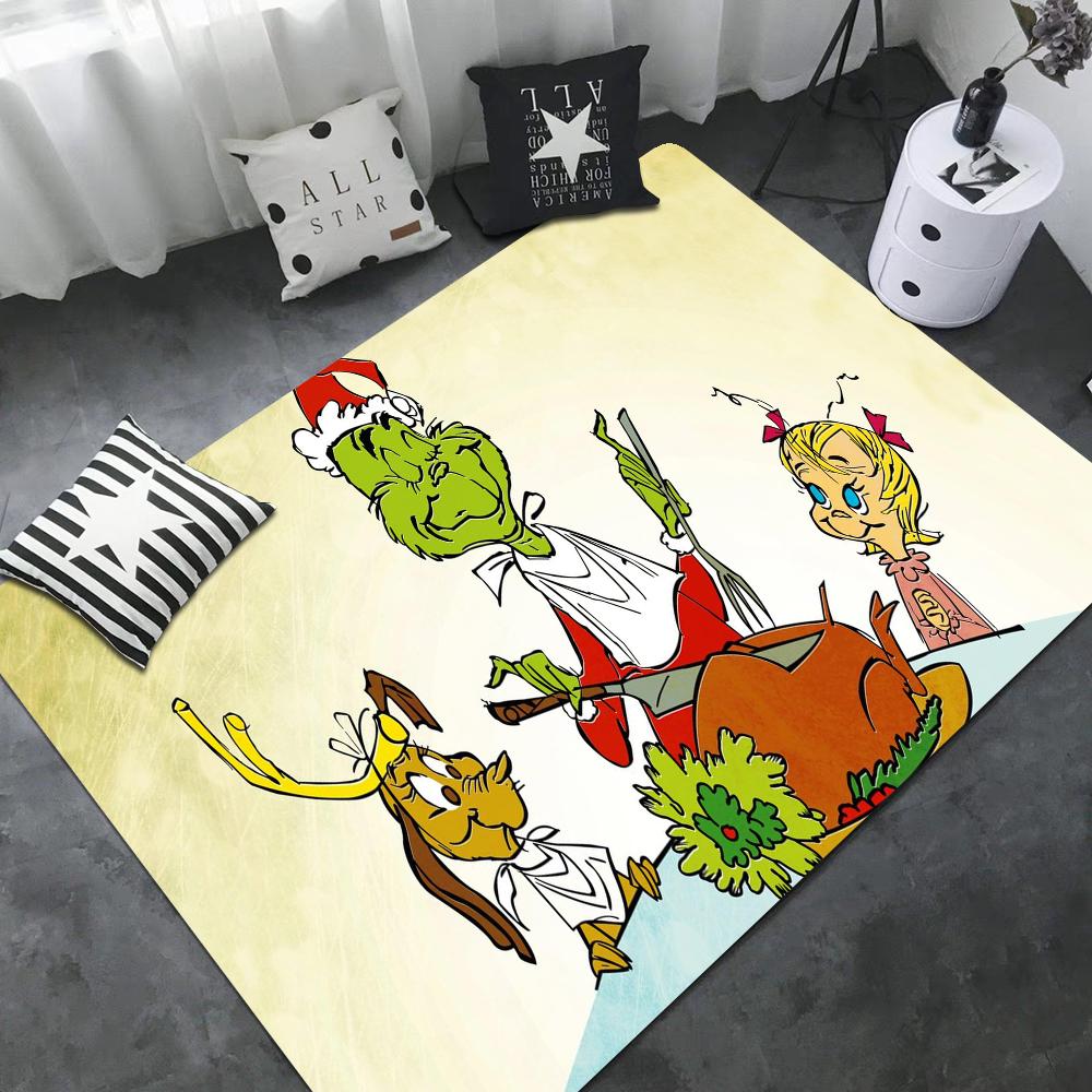 Tappetini per la stanza del cartone animato THE G-GRINCH Più economici Antiscivolo Moderno Soggiorno Balcone Stampato Tappeto di Benvenuto