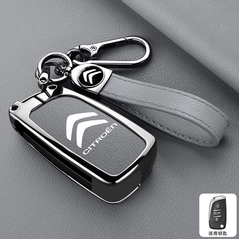 Leather Car Key Holder Car Keychain Bag Organizer Car Key Case For Citroen C1 C2 C3 C4 C5 C6 C8 C4L C3L C3-XR PICASSO Aircross