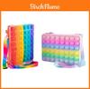 Bolsa Pop It Macaroon Arco-Íris Vibrante Capa para iPad com Brinquedo Fidget Sensorial de Bolhas