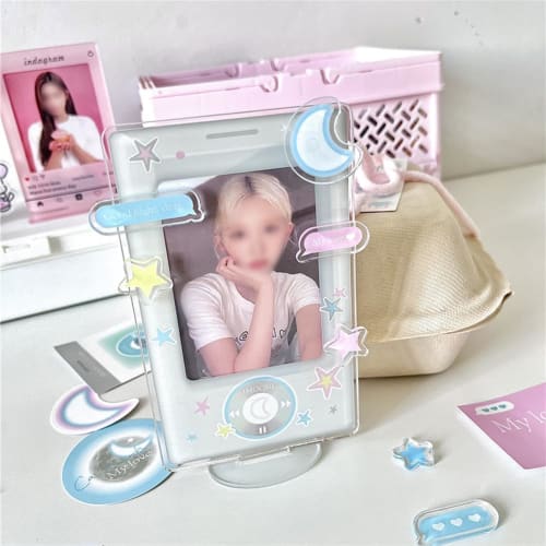 Umora Top Loader Acrylic Card Holder, Display Stand for Instax, Photo Frame, Acrylic Photo Frame for Oshikatsu, Set of 2 for Trading Cards