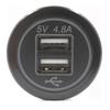 Waterproof Dual USB Charger Socket Power Outlet 4.8A with Wire In-line 10A Fuse