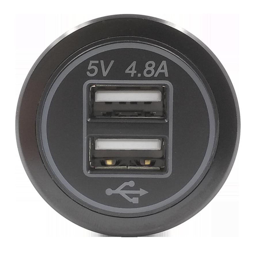 Waterproof Dual USB Charger Socket Power Outlet 4.8A with Wire In-line 10A Fuse