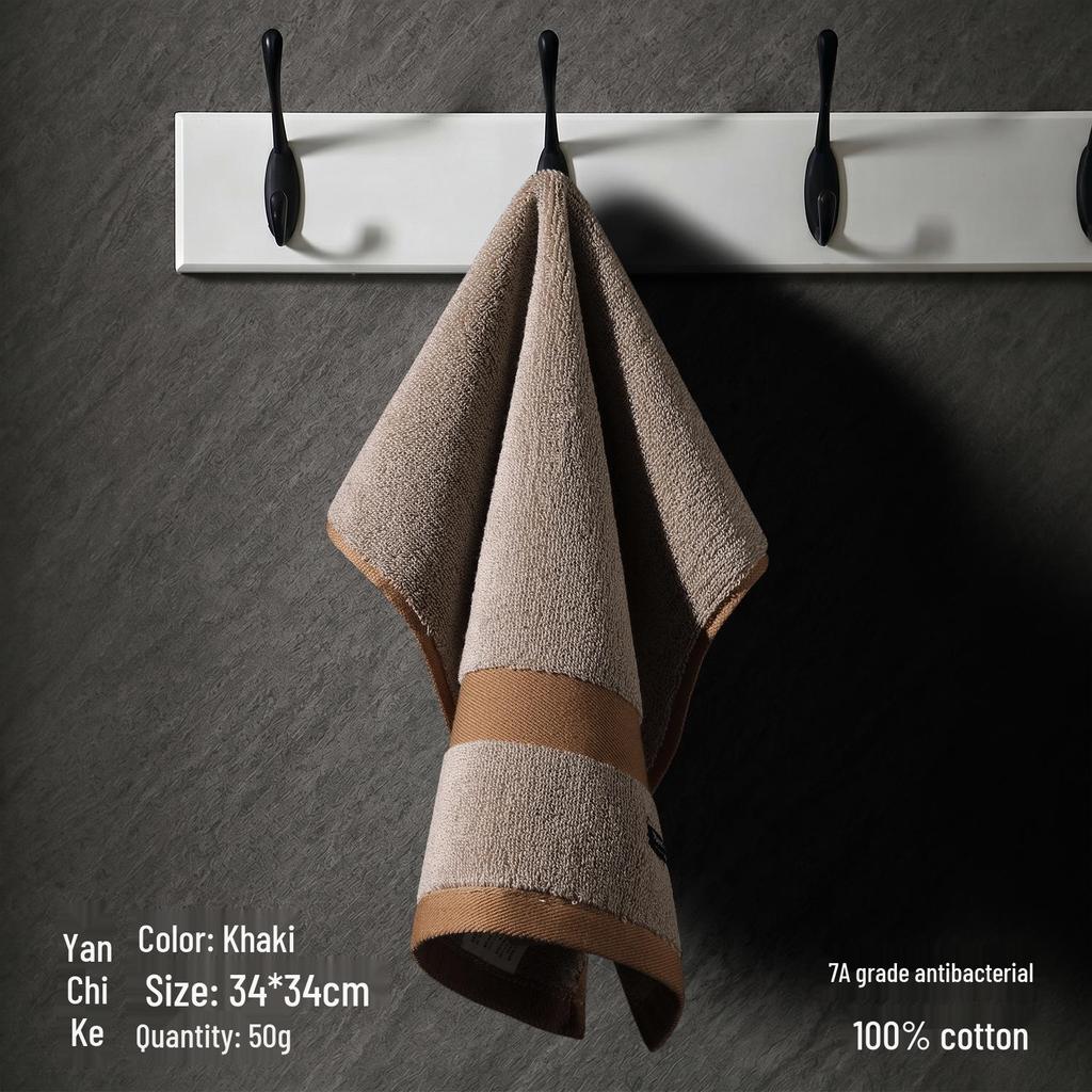 Pure Cotton Square Towel - Thick, Soft, Solid Color for Kids' Face Wash & Kindergarten Use