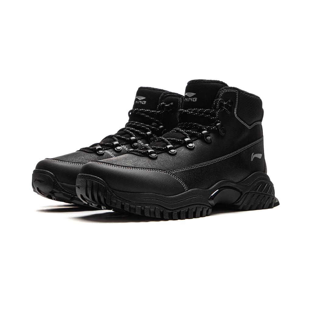 LiNing Baha Tiger Lite Fleece Warm Soft Resilient Thick Sole Height Increasing Shock Absorbing Wear Resistant Mid Top Casual Shoes AGCV393-1