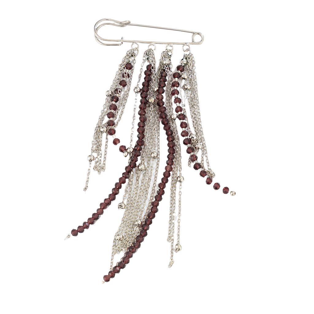 Fringe Brooch With Rhinestones Versatile Dress Pin Delicate Clothing Embellishment For Offices And Parties