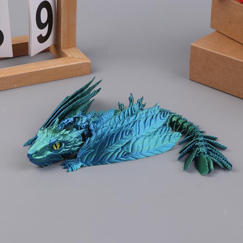Gefiederter Wyvern Drache 3D gedruckter Drache Beweglicher Drache Drache 3D gedrucktes Spielzeug Desktop Haustier