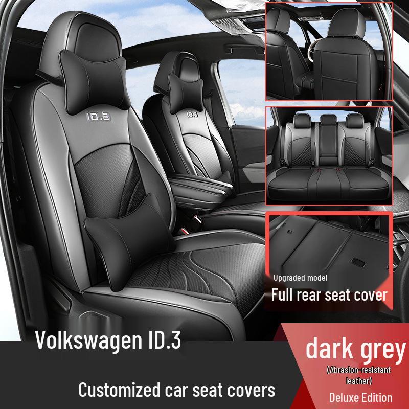 Custom Leather Seat Cushion Cover for ID.3 - Full Coverage, All Seasons