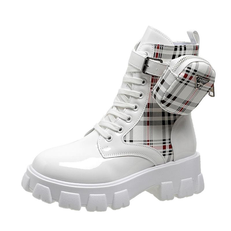 2025 New In Women's Boots Mujer Boots Women Platform High Top Fashion Boots Side Zipper Lace-up Versatile Warm Women