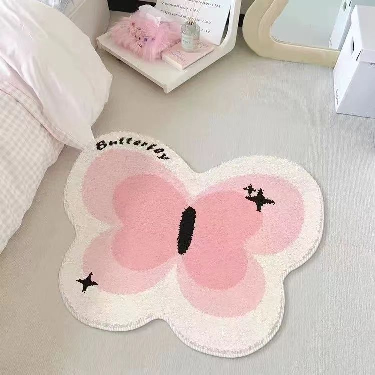 Butterfly Shaped Living Room Carpet Bedroom Entrance Floor Mat Anti-slip Bathroom Mat