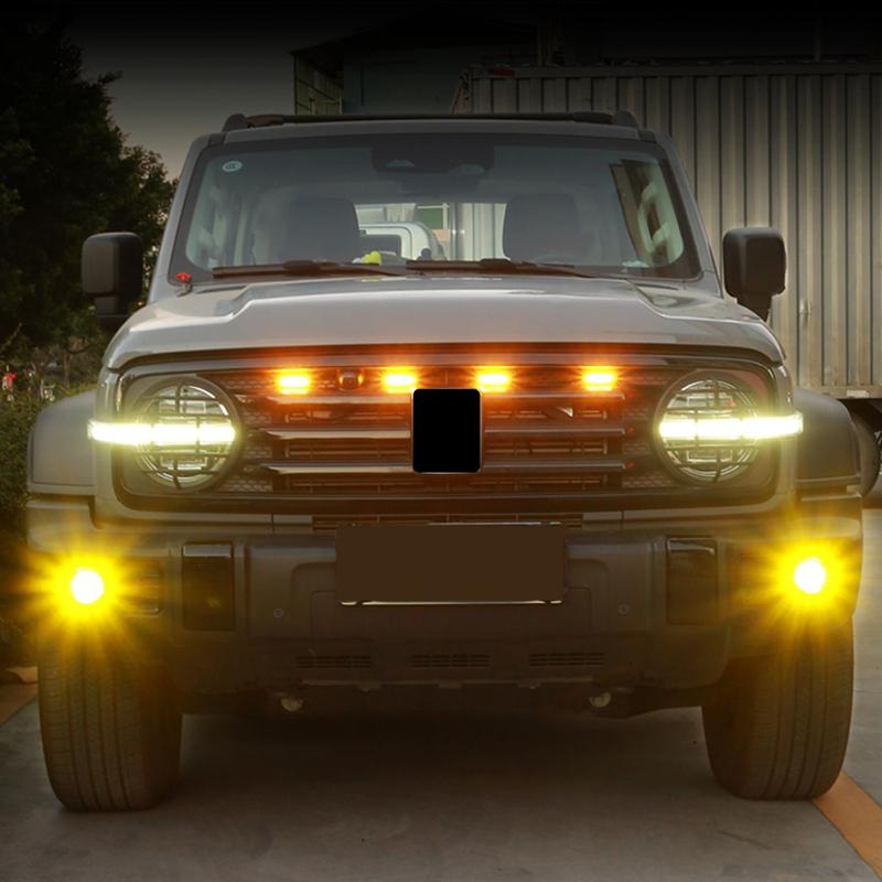 For GWM WEY Tank 300 Tank300    2024 Car Accessories Lampjes Voor Midden Midden Grille Grid Led Licht ABS