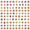 100 Cute Cookies Graffiti Stickers Computer Mobile Phone Water Cup Decoration Stickers Waterproof Creative Children's Stationery Stickers