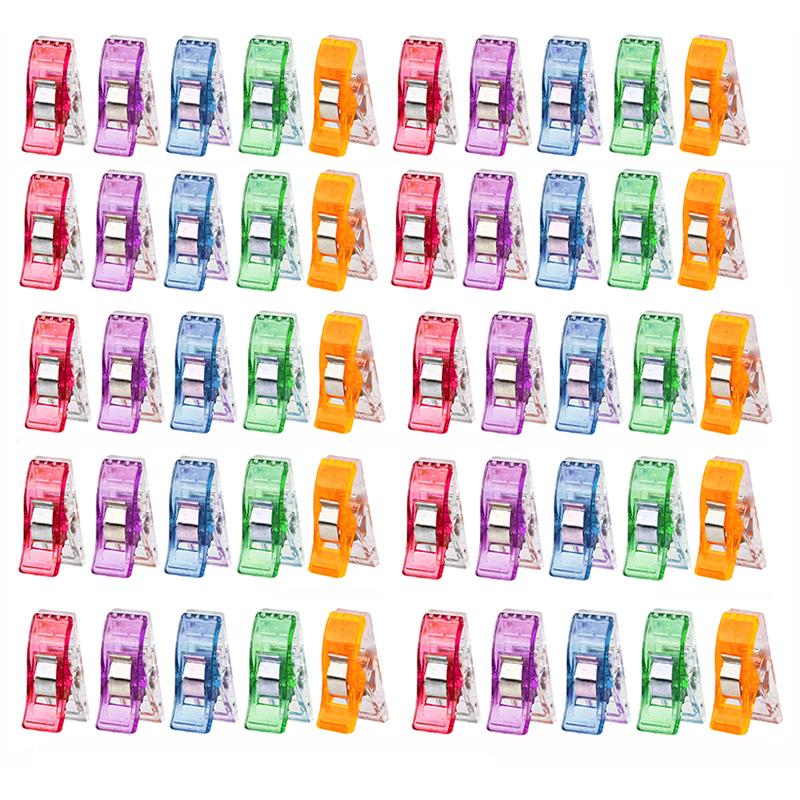 

50PCS Sewing Clips Colorful Clips Multipurpose Plastic Craft Crocheting Knitting Safety Clothing Clips Color Binding Clips Paper