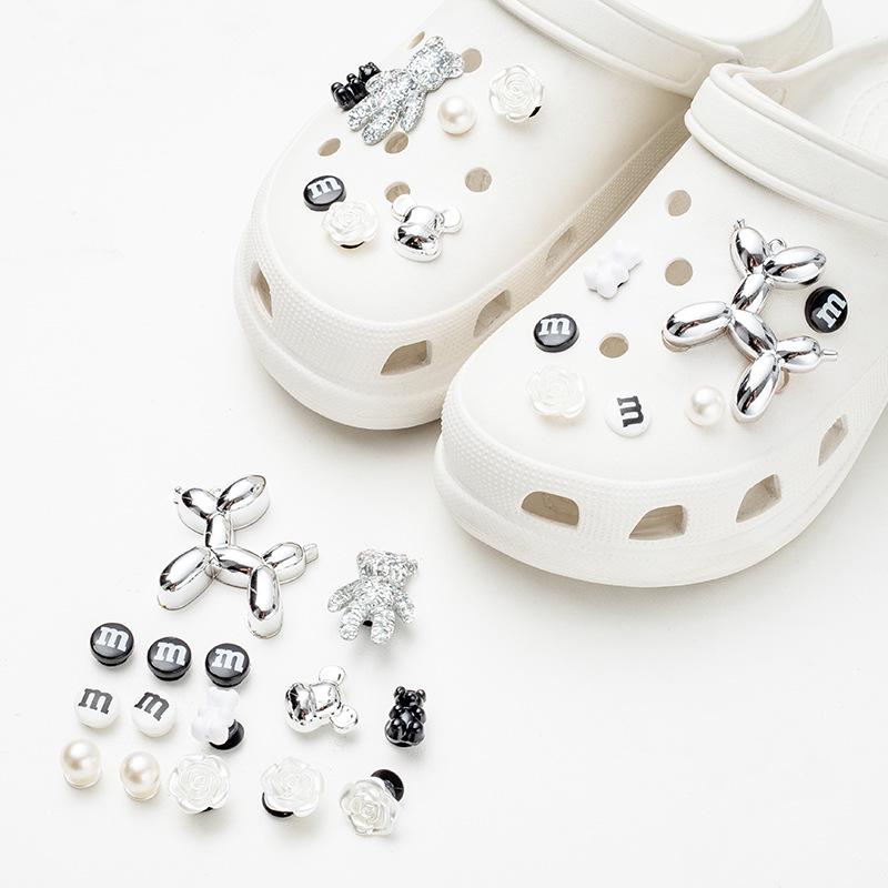 Cute Resin Starfish & Shell Croc Shoe Buckles with High-End Flower Accessories