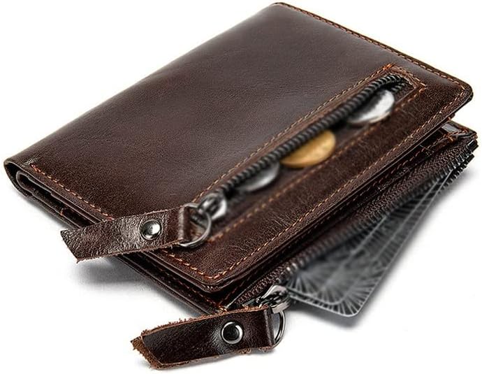 MVA Genuine Leather Mens Wallet Man Zipper Short Coin Purse Brand Male Cowhide Credit&id Wallet Multifunction Small Wallets