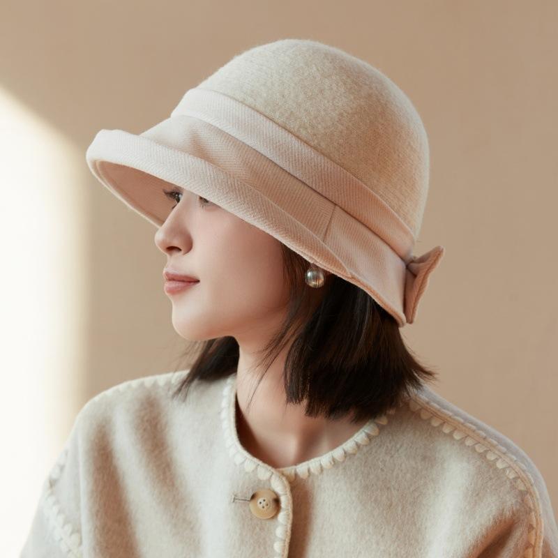 

Осенне-зимняя теплая элегантная шерстяная шляпа-ведро в стиле ретро, ветрозащитная, идеально подходит для холодной погоды, зимний головной убор one size