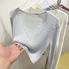 Women's V Neck Long Sleeve Slim Fit Knit Cardigan Single Breasted Short Knit Top