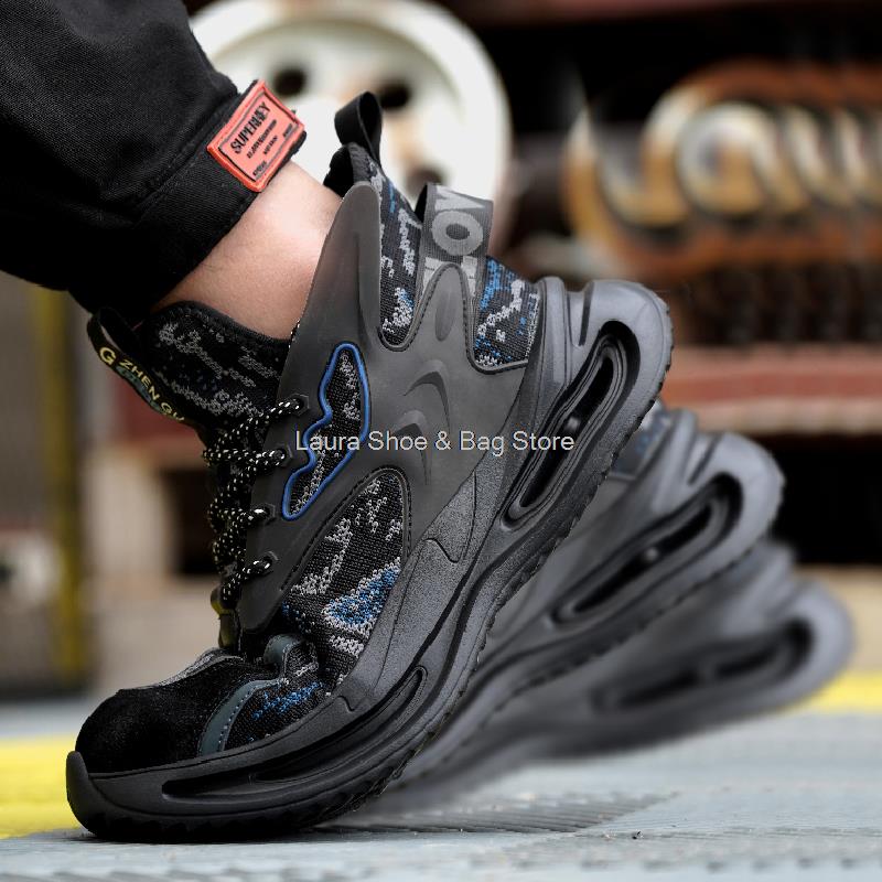 Fashion New Safety Shoes Men Women Steel Toe Sneaker Anti-smash Anti-stab Work Shoes Breathable Construction Safety Boots Male Work Boot