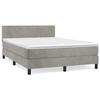 3141179 vidaXL Divan Bed and Mattress Light Grey 140x190cm Velvet