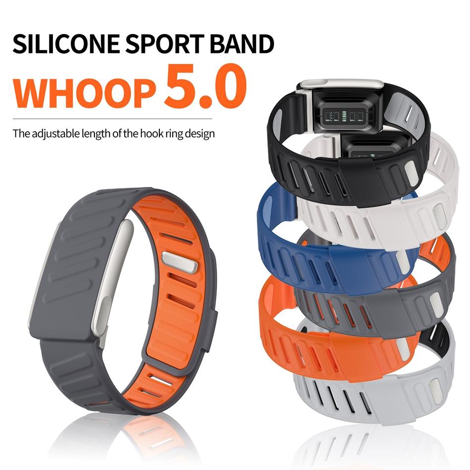 Soft Silicone Watch Strap for Whoop 5.0 Adjustable Band for Whoop 5.0 MG and Whoop 4.0 Sports Wristband Replacement Accessories