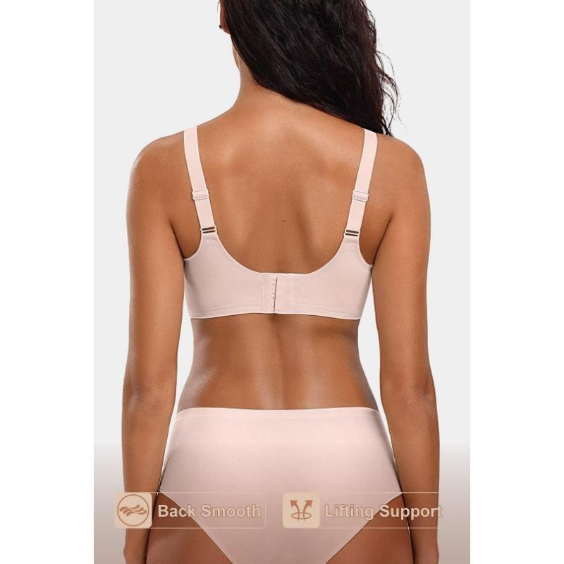 Women Solid Color Seamless Wirefree Fixed Cup Comfort Everyday Bra