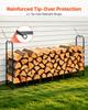 VEVOR Firewood Rack 2415 mm 1/2 Cord Heavy Duty Outdoor Wood Storage Holder, for Fireplace Patio Deck, 500 kg Load Capacity