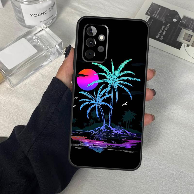 Retrowave Neon Palms Tree Case For Samsung Galaxy A54 A34 A14 A36 A56 A06 A13 A53 A32 A12 A22 A52 A35 A17 A16 A55 A15
