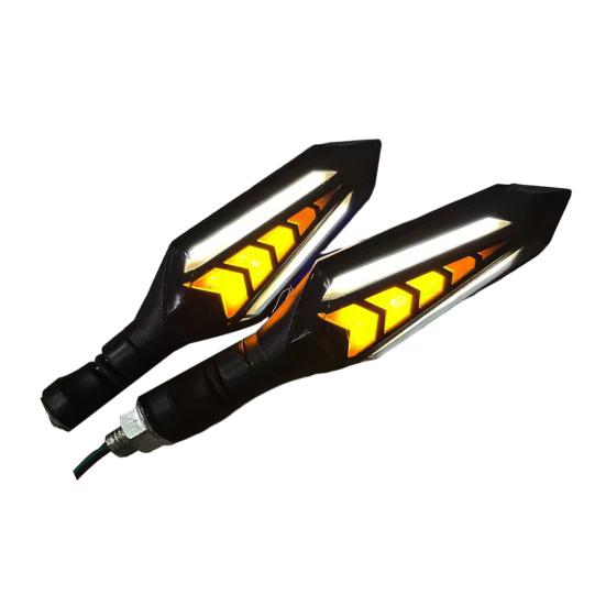 1 pereche Carcasă semnalizator motocicletă Indicator bicolor curgător pentru motocicletă Impermeabil universal
