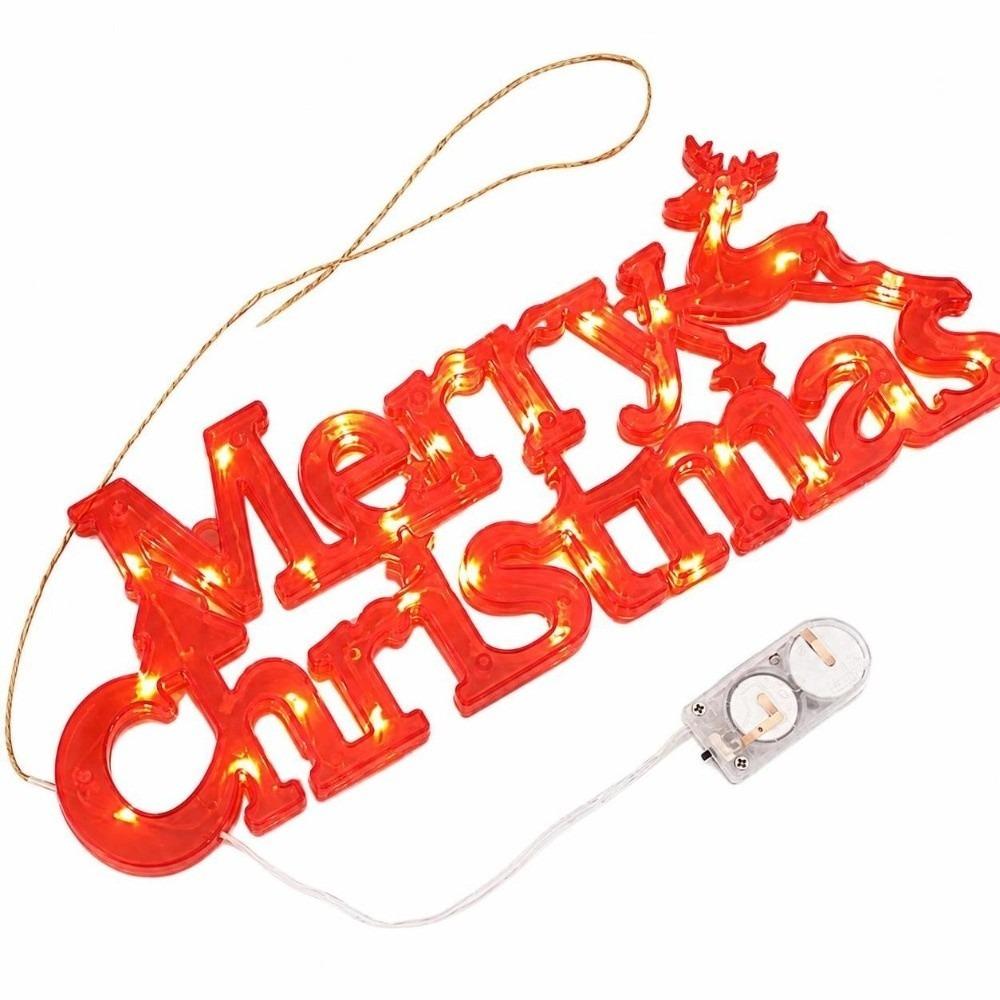 New Merry Christmas LED Letter Sign 3D with Hanging Rope Fairy Light String Xmas Garland String Home Decor