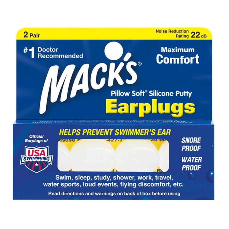 MACK S Soft Silicone Swimming Earplugs - Soundproof, Noise-Cancelling, Waterproof (2 Pairs)