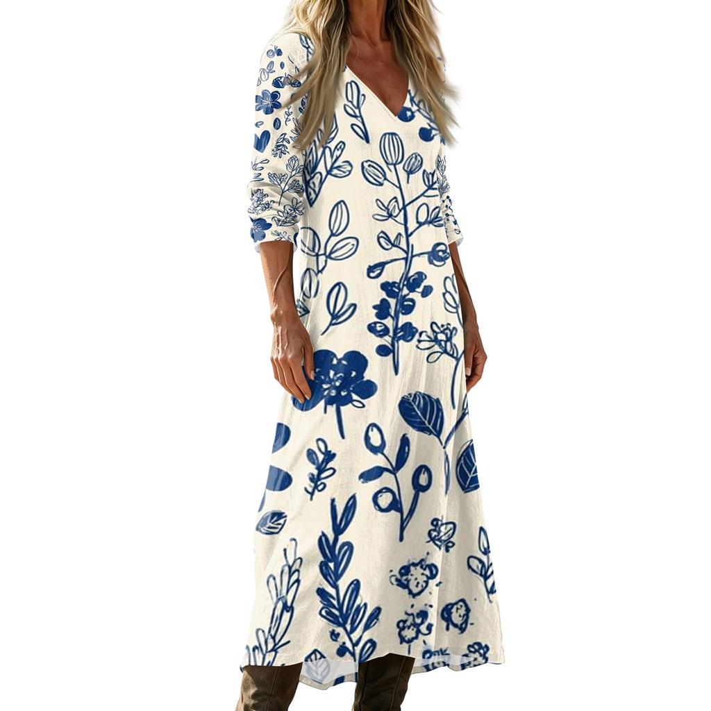 Lässiges lockeres Maxikleid für Damen für den Alltag