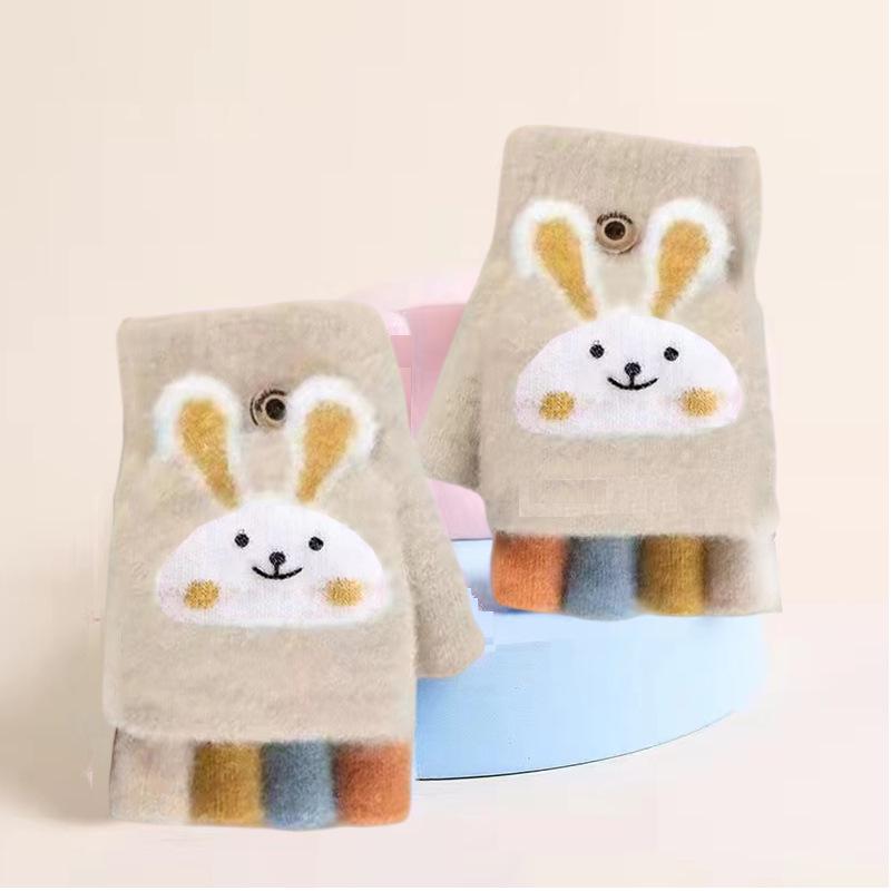 

Детские перчатки с откидным верхом для детей 5-10 лет - Толстые, теплые, двойного назначения, подходят для мальчиков и девочек осенью и зимой One size