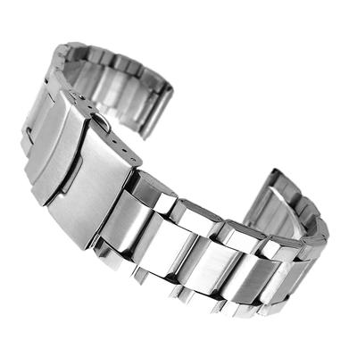 Stainless Steel Watch Strap Wrist Bracelet Silver Color Metal Watchband With Folding Clasp For Men Women 20 /22 /24mm