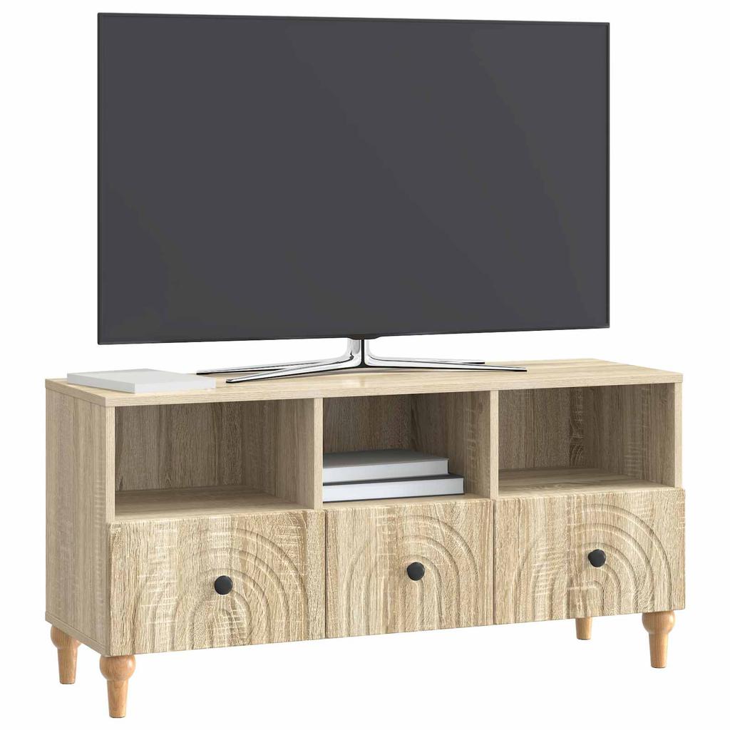 TV Stand in Sonoma Oak Finish 102 x 34.5 x 50 cm Particleboard