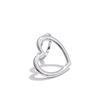 Yhpup Minimalistischer Edelstahl Herz Geometrisch Hohl Ring Glattes Metall Kreativer Charme Finger Schmuck Bijoux Femme