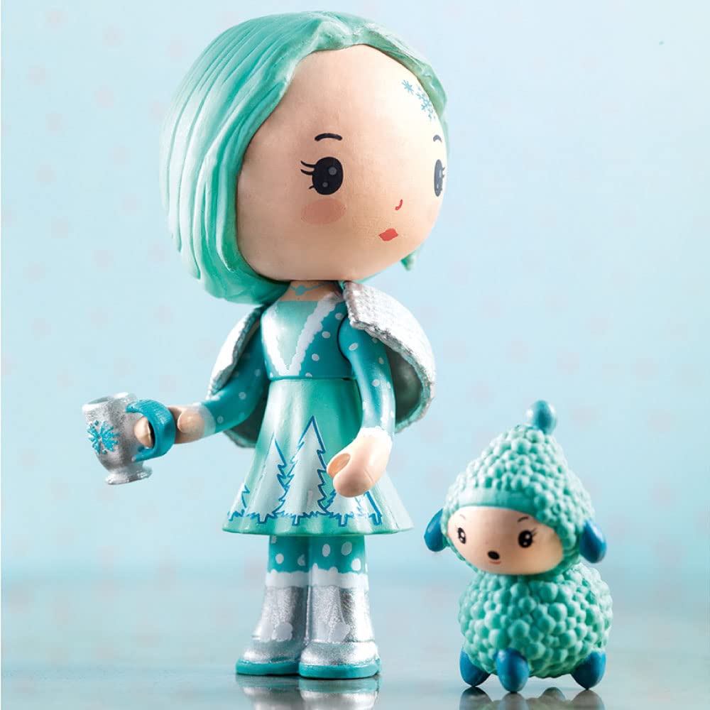 DJECO Teeny Christelle & Frizz Doll Toy Girls Doll Play House 4 Years Old Present Scandinavian Stylish (DJ06947)