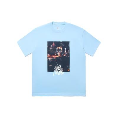 Li Ning 2024 Spring Summer Instant Sale Series Loose Short Sleeve T-Shirt Unisex T-Shirt Sky-Blue AHSTA07-3