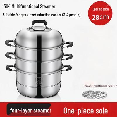 Food Grade Stainless Steel Multi-Layer Steamer & Soup Pot