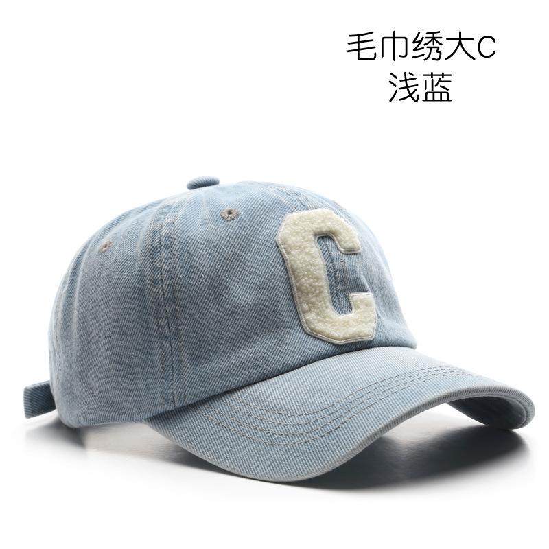Fashion Trend Washed Towel Embroidery C Baseball Cap Outdoor Leisure Sunscreen Shade Cap