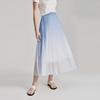 ELLE High Waist Gradient Casual Long Skirt Women skirts Blue ER47735