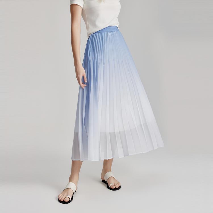 ELLE High Waist Gradient Casual Long Skirt Women skirts Blue ER47735