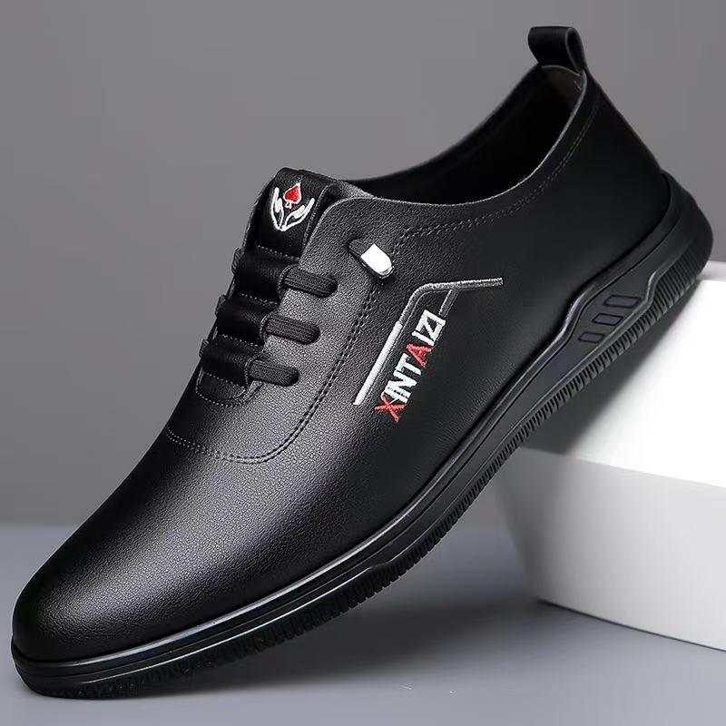 Men's Leather Shoes 2025 Spring Men's Shoes British Style Versatile Casual Shoes Breathable One Pedal Soft Sole Soft Surface Driving Shoes