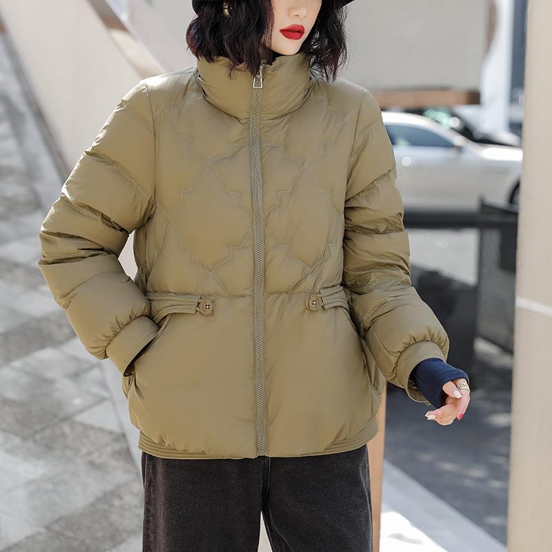 Daunenjacke Damen Kurzstil 2024 Neu Winter Stehkragen Warm Weiße Entendaunen