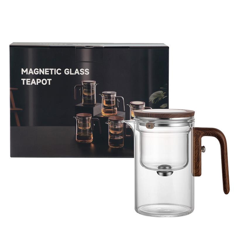 Magnetic Floating Glass Tea Maker & Separator Set with English Packaging