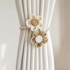 Curtain Tiebacks, Boho Decor Holdback Farmhouse TieBacks for Blackout/Sheer Curta, Cute Flower Curtain Ties Decorative Rope for Bedroom Window