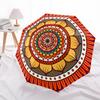 1pc Mandala Pattern Automatic Folding Umbrella - Compact 8-Rib Design, Durable Plastic & Iron, Lightweight for Outdoor Daily Use024