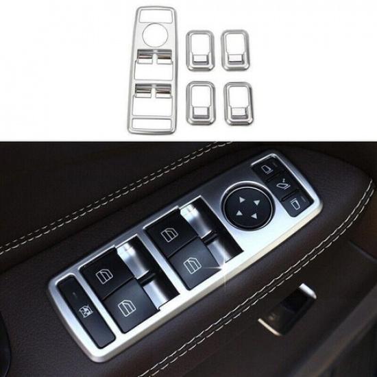 Для Mercedes-Benz GLK 2009-2015 Матовый серебристый Декоративная накладка на кнопку стеклоподъемника