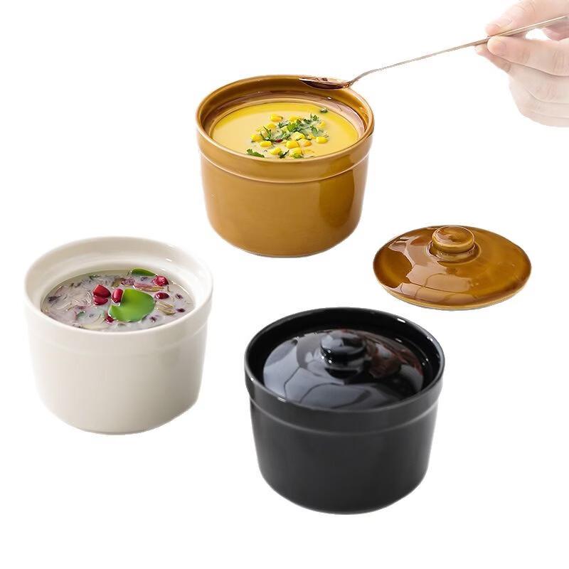 ZISIZ Ceramic Double Boiler Stew Pot Set
