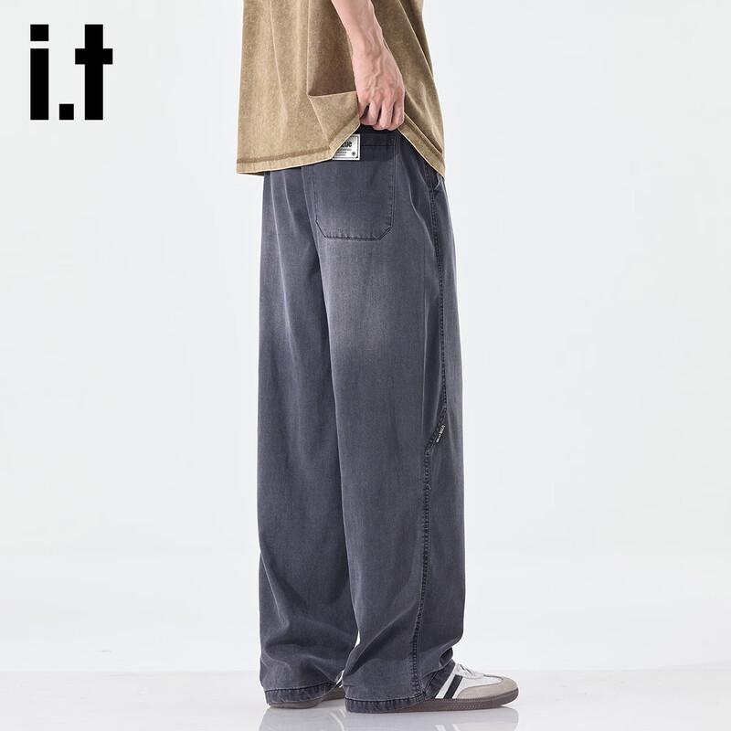 Izzue IT Men s Lyocell Retro Loose Fit Straight Jeans XL